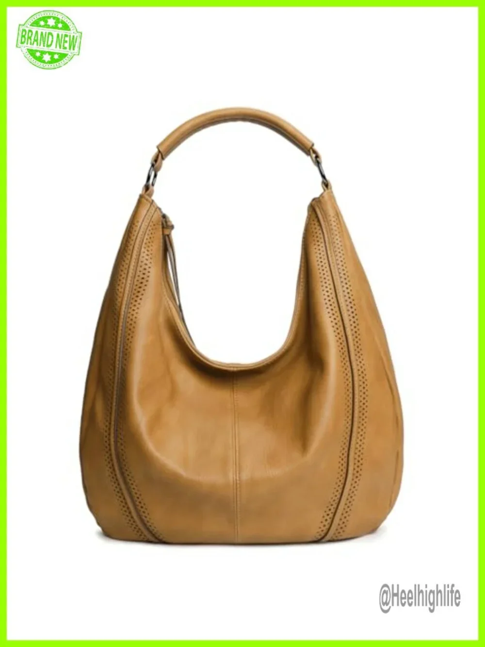 Hobo Shoulder Bag Soft Vegan Leather Tote Purse with Crossbody Strap